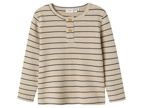 Moerkeblaa stribet bluser fra Name It med knaplukning 132471274 navy blazer